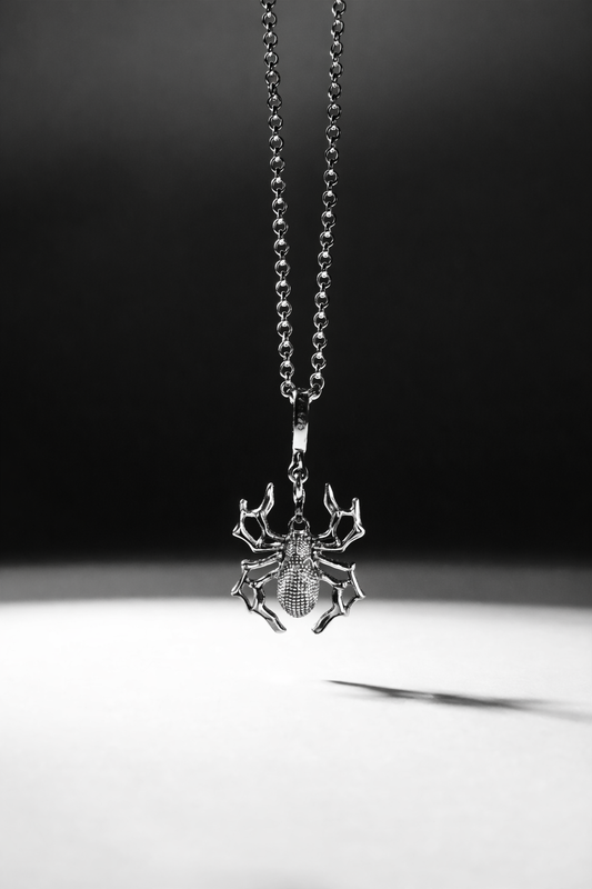 Spider Design Pendant Necklace – Stainless Steel Fashion Jewelry