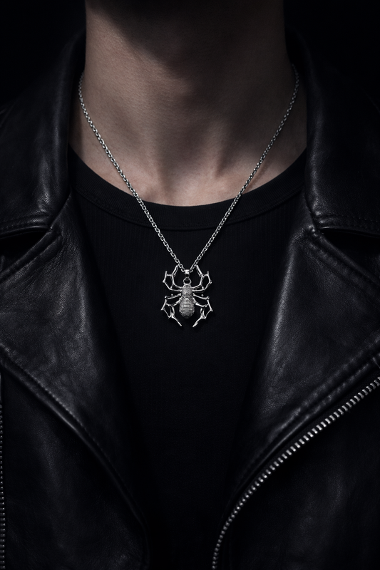 Spider Design Pendant Necklace – Stainless Steel Fashion Jewelry