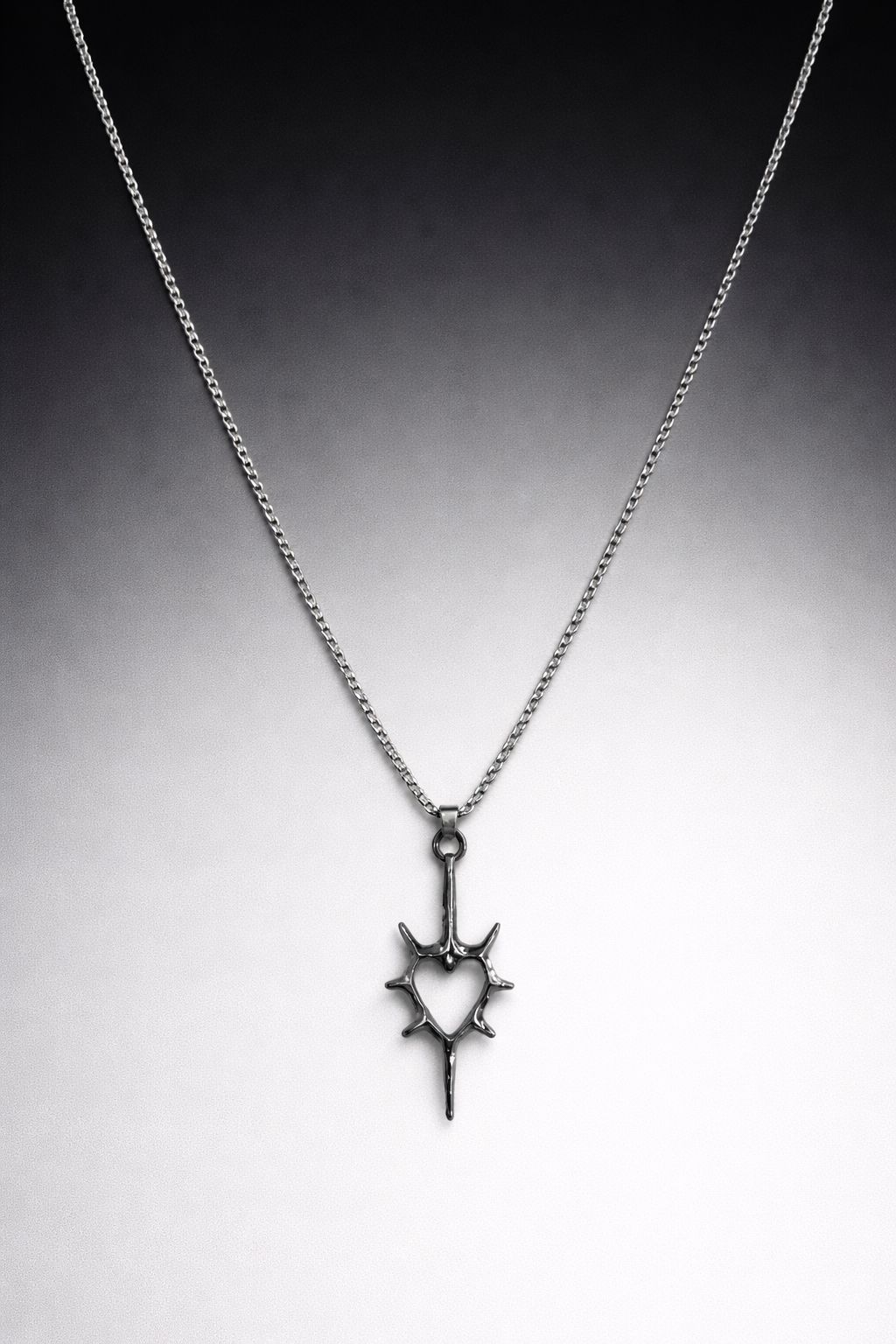 PREMIUM SILVER HEART WITH STAINLESS STEEL CHAIN