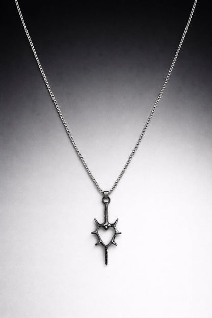 PREMIUM SILVER HEART WITH STAINLESS STEEL CHAIN