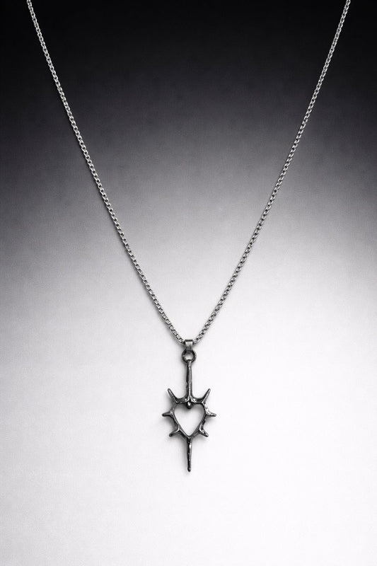 PREMIUM SILVER HEART WITH STAINLESS STEEL CHAIN