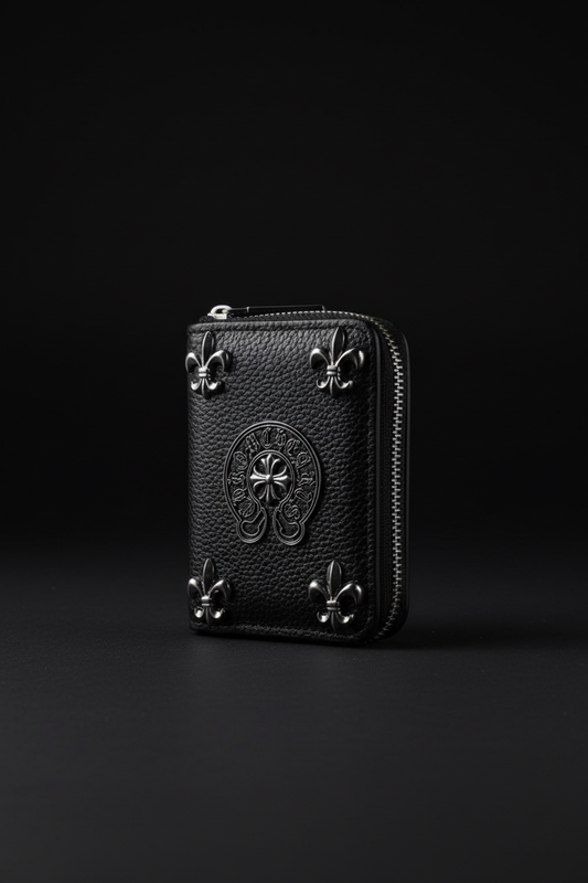 Black Leather Card Case – Dark Aesthetic Product Shoot