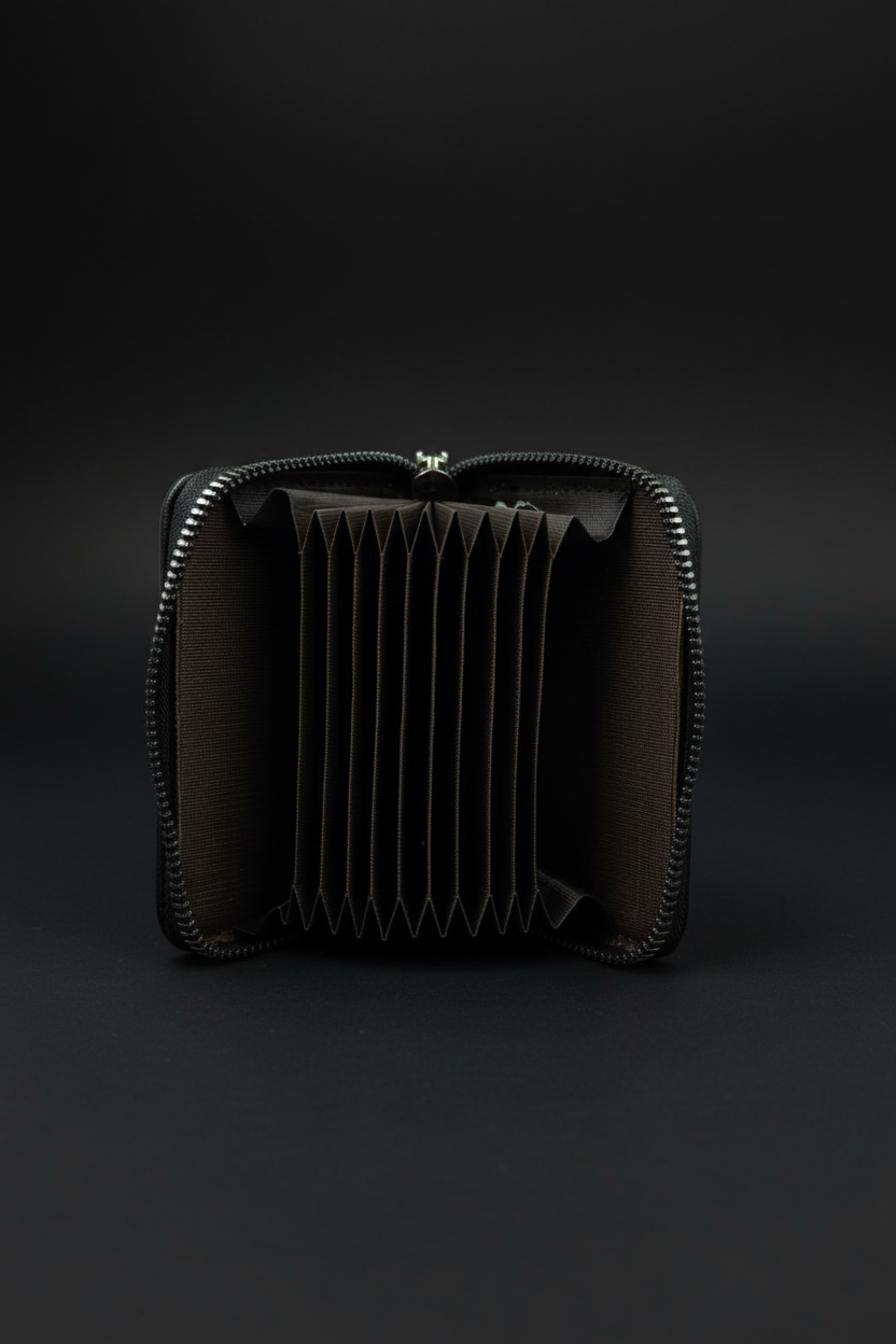 Black Luxury Card Case - Interior View