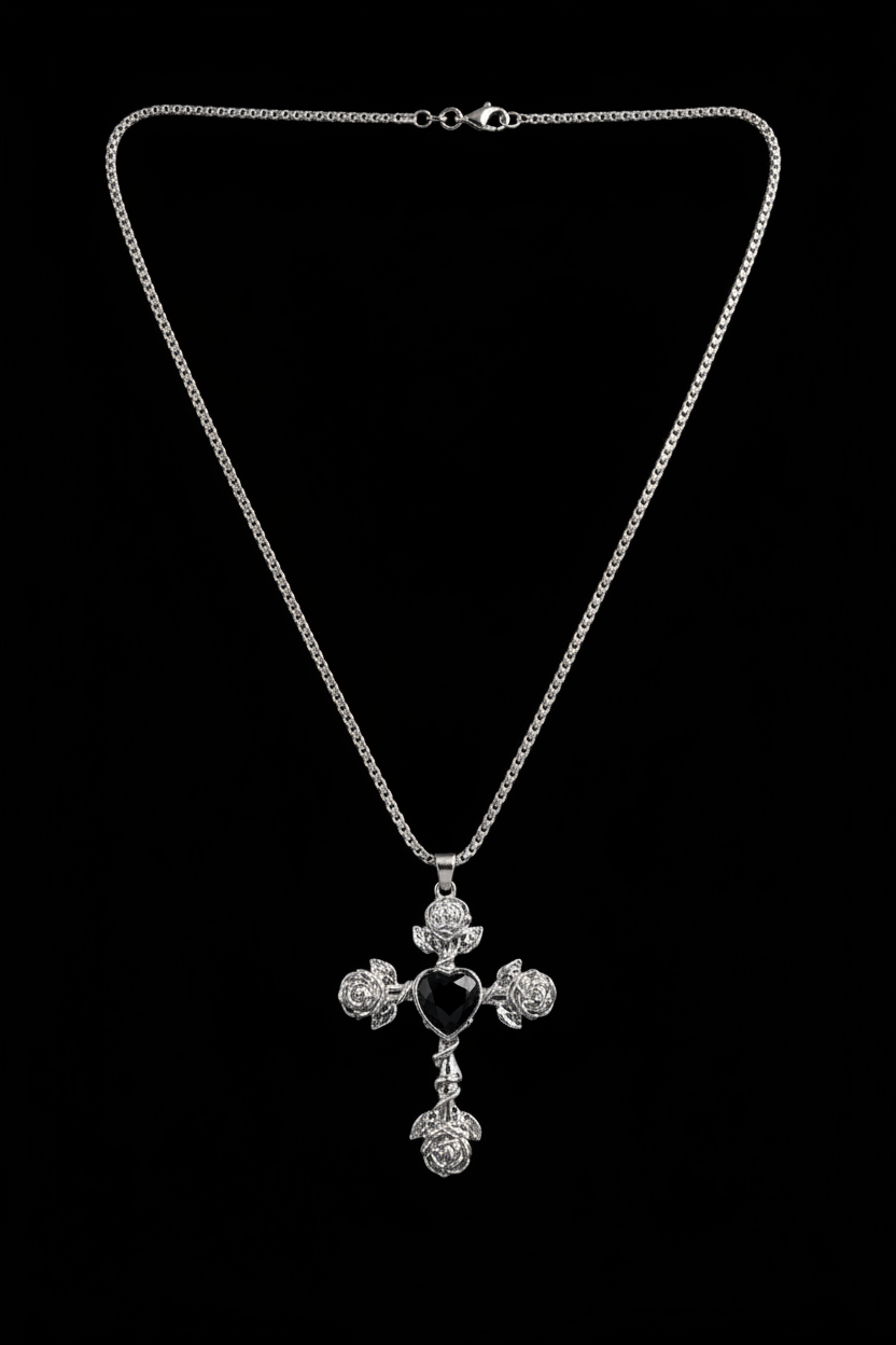 Cross Pendant – Dark Background Product Shoot