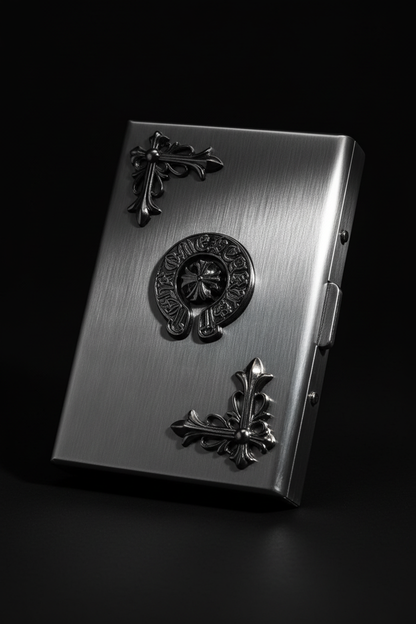 Silver Metal Card Case - Dark Luxury