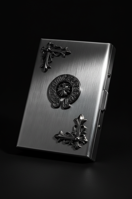 Silver Metal Card Case - Dark Luxury